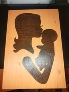 obrazek wycięty ze sklejki wyrzynarką włosową 