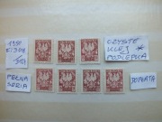 7szt. znaczki seria Fi D118 ODMIANA DOPŁATA 1950r. Polska ORZEŁ czyste* PRL