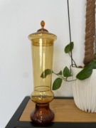 Wazon Horbowy z pokrywką przykrywką Huta Sudety Barbara Szkło PRL vintage