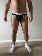 Majtki, slipy Andrew Christian L/XL (siateczka mesh, czarne, tęczowe)