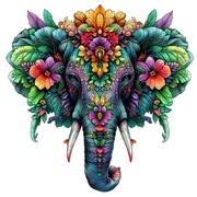 Puzzle drewniane układanka kolorowa Słoń Christmas święta prezent gift