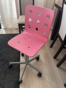 Krzesło obrotowe / stołek na kółkach – różowe