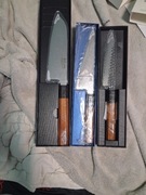 Noże kuchenne z stali damasceńskiej firmy. Tturwho