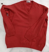 Sweter męski, rozmiar 58, czerwień, wełna jagnięca.