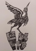 Ex libris Czapla Linoryt Grafika Artystyczna artwg