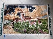Kilim, gobelin, dywan na ścianę z jeleniami - Chiny 