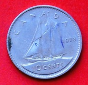 10  Centów  1978  r  -     Kanada   Szkuner Kanadyjski
