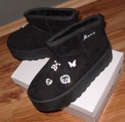 Botki_ kozaczki śniegowce z cyrkoniowymi przypinkami _r.37 / 23 cm