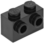 06416N LEGO 11211 6138173 brick 1x2 z jednej strony 2 wypustki czarny 1szt