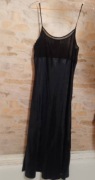 (38/M) Laura Ashley/ Długa, czarna halka z Londynu,  koszulka nocna 