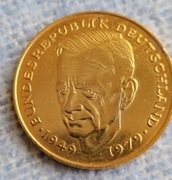 NIEMCY- RFN, 2 MARKI  POZŁACANE    ,1987 F  Dr. Kurt Schumacher 