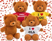 Miś pluszowy w koszulce z Twoim napisem/zdjęciem na Walentynki 24.5cm