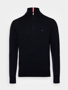 TOMMY HILFIGER Pima Cotton Cashmere Zip Mock półgolf sweter męski L