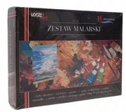 LOOZZ ART Zestaw malarski 40 elementów Super Duży 24 farby Akrylowe pędzle