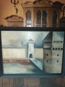 Obraz olejny "Budowla średniwieczna" 