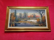 Stary obraz na płótnie HARRY BONDE PETERSEN (1918-1999) .