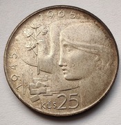 CZECHOSŁOWACJA 25 Korund 1965 srebro ŁADNA