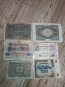 Banknoty niemieckie marki/mark/marka niemiecka20,109,1000,2000