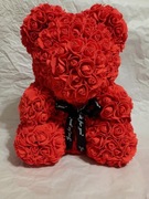 Prezent Walentynkowy Duży Czerwony Miś z Róż 30 cm 