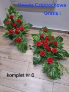 Stroiki komplety wiązanka kwiaty na cmentarz na grób