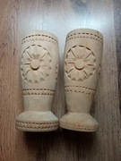 Drewniany kielich wazon vintage - lata 70te