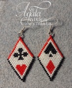 Kolczyki symbole kart koraliki