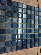 Mozaika szklana 25x25cm brokat szaro turkusowy 