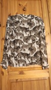H&M bluzka w koty ocelot wiązanie 100% wiskoza M 38