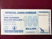 Zimbabwe 100 000 000 000 Dolarów 2008r. P-64 UNC