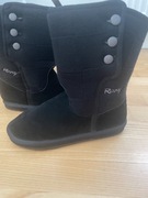 Roxy Emu botki skóra naturalna czarne roz 39