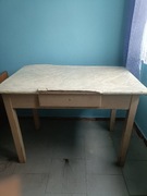 Solidny stół z PRL do garaż, na działkę 