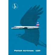Plakat Polskie Linie Lotnicze LOT Maciej Hibner numerowany sygnowany