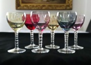 Kieliszki kolorowe do likieru nalewki itp 6 szt  Vintage retro prl 