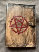 Notes skórzany Pentagram przecierany wymienne kartki, szkicownik