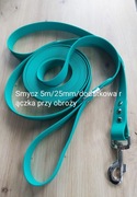 Smycz treningowa, linka gumowana Hexa 5m, 25mm turkusowa nowa!