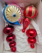 Prl bombki szklane na choinkę unikatowe dla kolekcjonerów reflektor wisior 