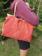 duża trwała torba na zamek shopper bag A4 tapicerska dno mocne rączki