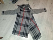 Ciepły długi sweter na zimę r.134, 9 lat ponczo narzuta