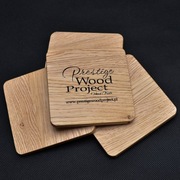 Podkładka / podstawka pod kubek (zestaw 4 szt.) - drewno dąb - grawer