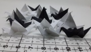15 x Mini żuraw ptak origami handmade zestaw negatyw czarny, szary, biały