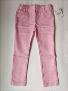 C&A - Długie spodnie, różowe w białe kropki - 104