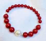 Perły Swarovskiego czerwone Bransoletka