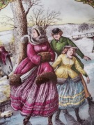 Przepiekny talerz swiateczny na Boże Narodzenie Lodowisko The skaters