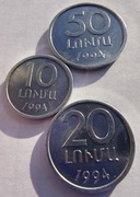 ARMENIA 10 20 50 Luma 1994 okołoMENNICZA