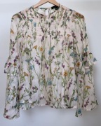 Lekka zwiewna bluzka w kwiatki XXS