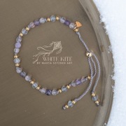 Bransoletka na sznurku z ametystami i labradorytami