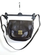 Torebka skórzana retro vintage na pasku Adax 29x23cm