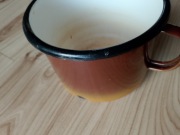 Stary garnek rondel rondelek  emaliowany PRL