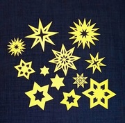 Gwiazdki fluorescencyjne plastikowe naklejki na sufit 12 szt.