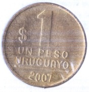 URUGWAJ 1 Peso 2007, KM# 103.2, AU